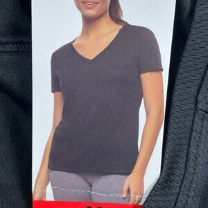 TurboDry Womens Black V-Neck Performance Shirt Size Medium d0679